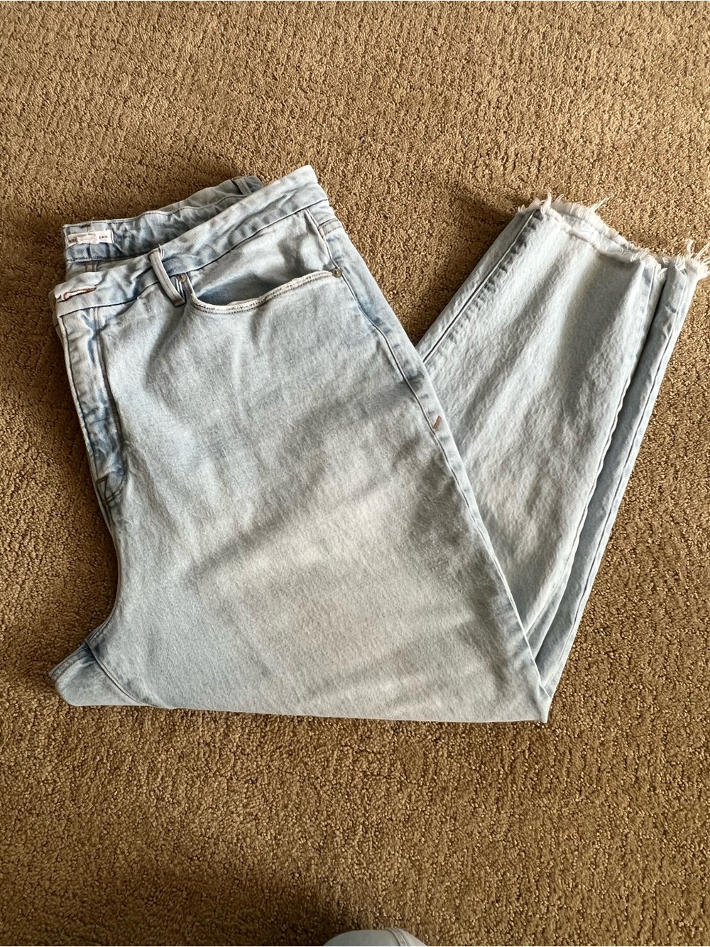 Good American “The weekender” Light Blue Women's High-Rise Straight Jeans